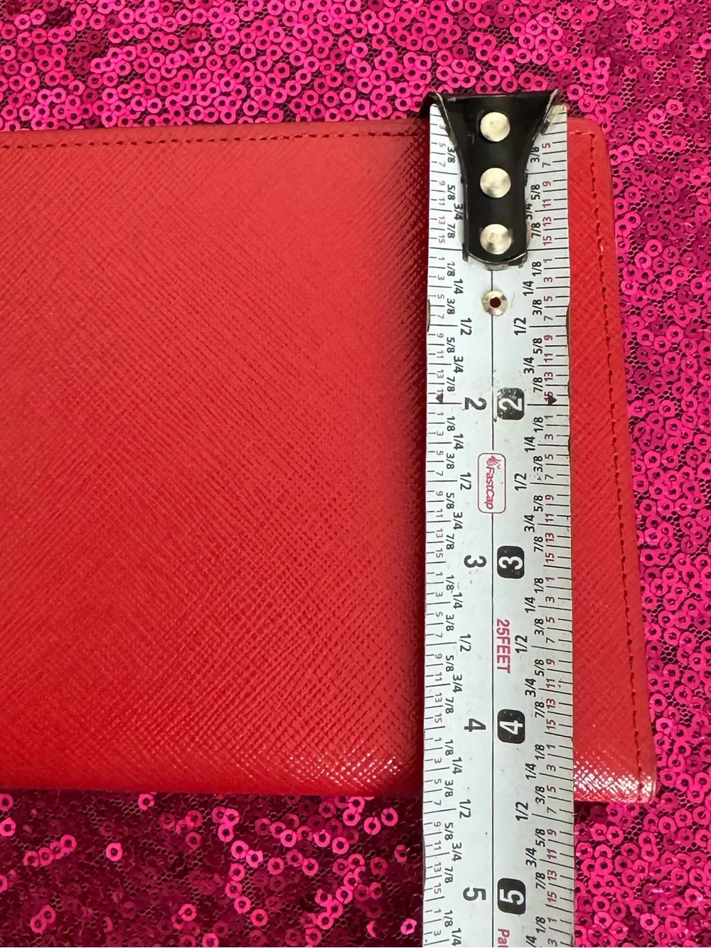 NORDSTROM ✈️ NEW - Cherrry Red, Beige Passport Wallet - 4 x9” Double Billfold